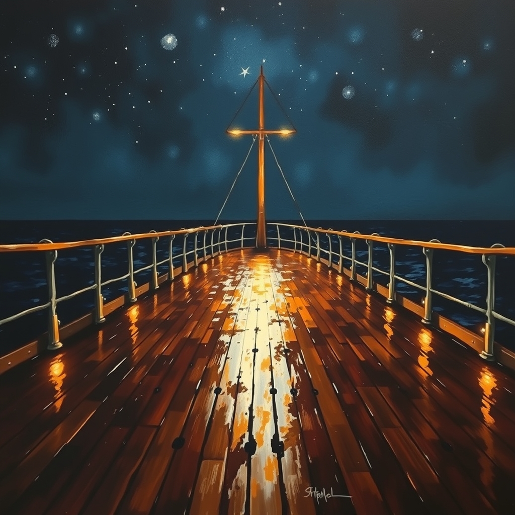 Ship Deck at Night