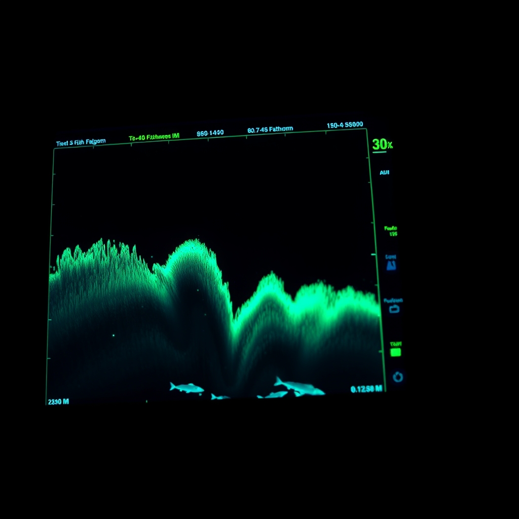 The sounder. Reading the water column like a pulse.